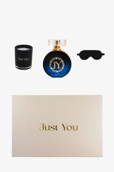 Zestaw Businesswoman - perfumy z feromonami, świeca do masażu i jedwabna opaska na oczy