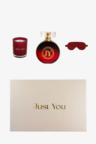 Zestaw Romantyczki - perfumy z feromonami, świeca do masażu i jedwabna opaska na oczy