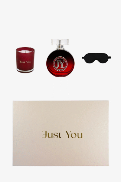 Zestaw Uwodziciela - perfumy z feromonami, świeca do masażu i jedwabna opaska na oczy